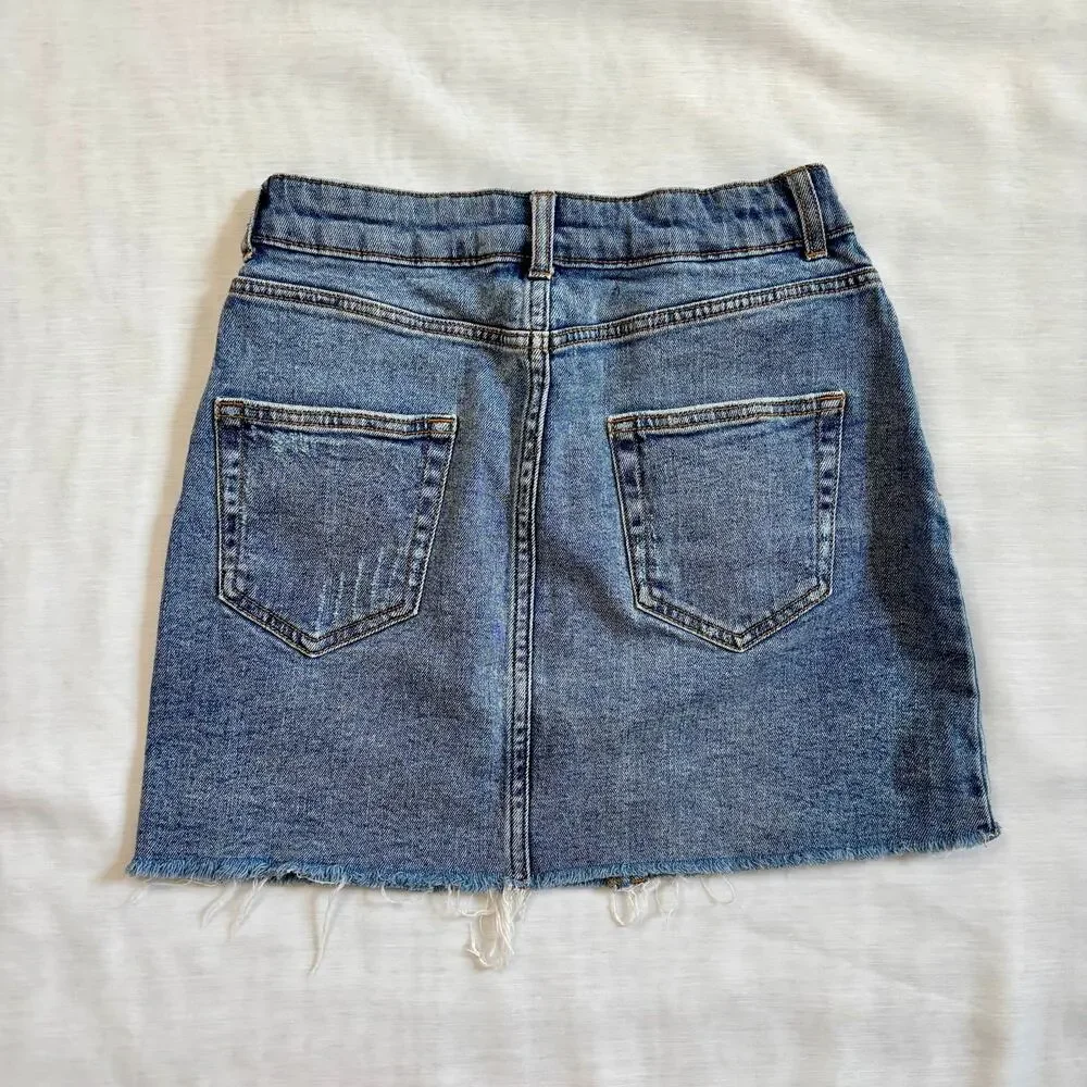 Wild Fable Denim Mini Skirt Blue Jean Women's Size 2 Mid Rise 5-Pocket